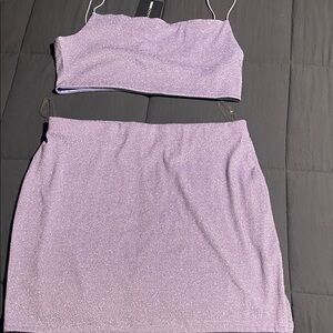 Fashion Nova Sparkling Purple Skirt Set